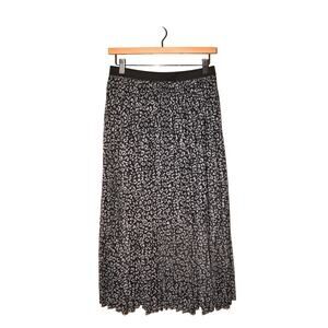 SINCERELY JULES NEW $98 Black Gray Leopard Print Lined Mesh Midi Skirt Large